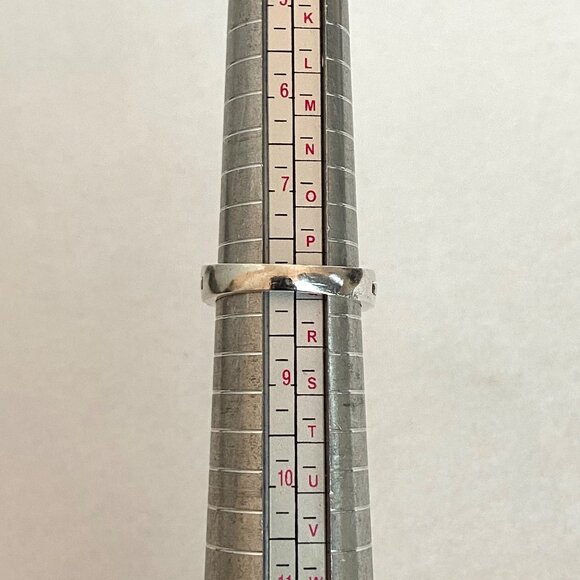 Sterling Silver 925 East West Oval Citrine Basketweave Chain Link Band Ring Sz 8 - Picture 9 of 16